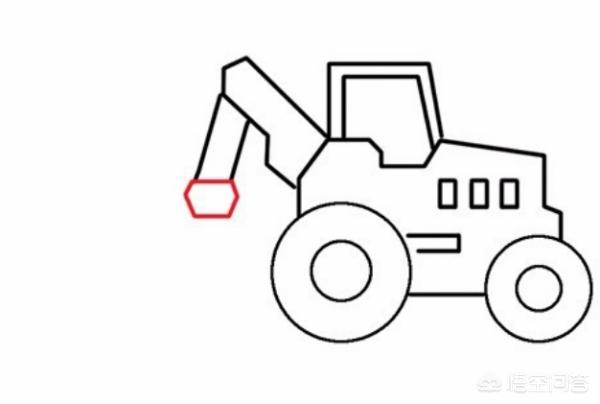 工程车儿童简笔画-简笔画工程车之翻斗车的画法？